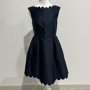 RED Valentino Navy Blue Scalloped Mini Dress